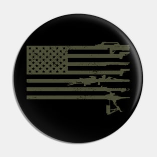 US Flag - USCM Arms - OD Pin