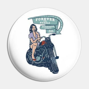 girl and motorcycle Pin