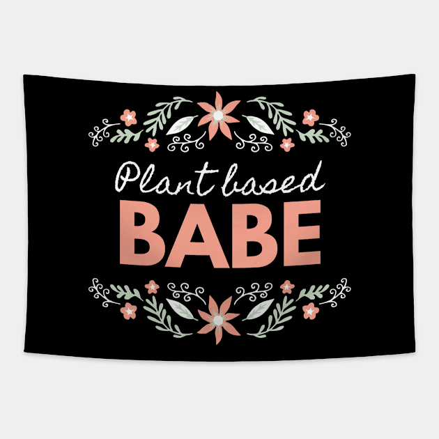 Plant Based Babe -feminine floral Tapestry by The Green Fiber