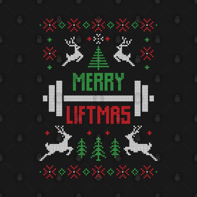 Merry Liftmas Ugly Christmas Sweater Fitness Lover Christmas Gift by BadDesignCo