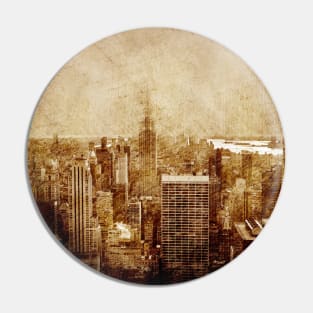 Vintage skyline of Manhattan Pin