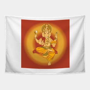 Ganesha , Hindu God Of Good Tidings Tapestry