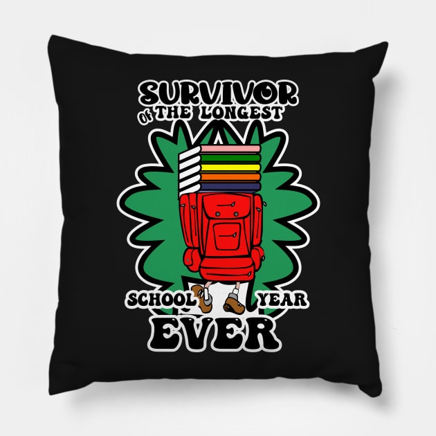 Survivor of longest school year ever Pillow by Redmanrooster