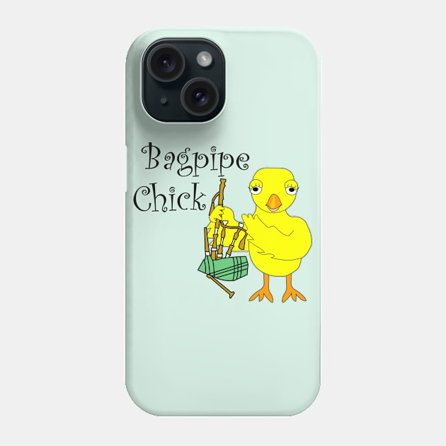 Bagpipe Chick Text Phone Case by Barthol Graphics