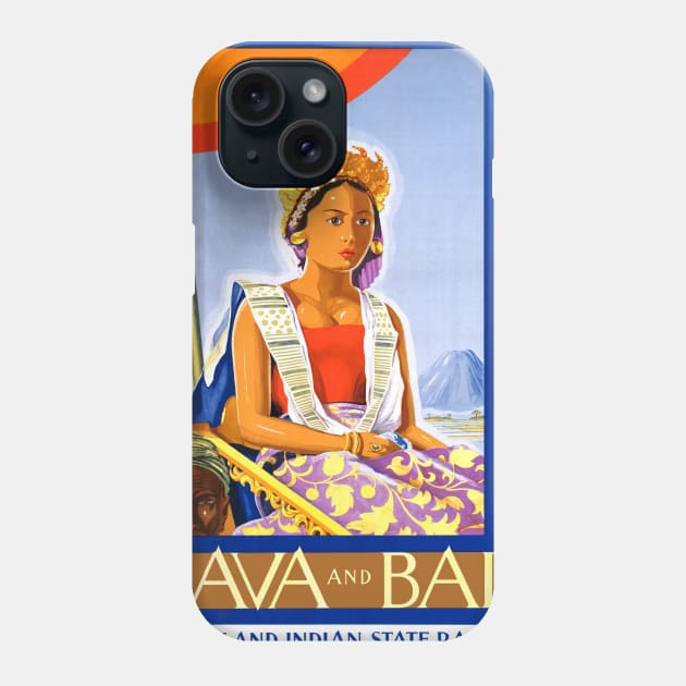 Vintage Travel Poster Java and Bali Phone Case by vintagetreasure