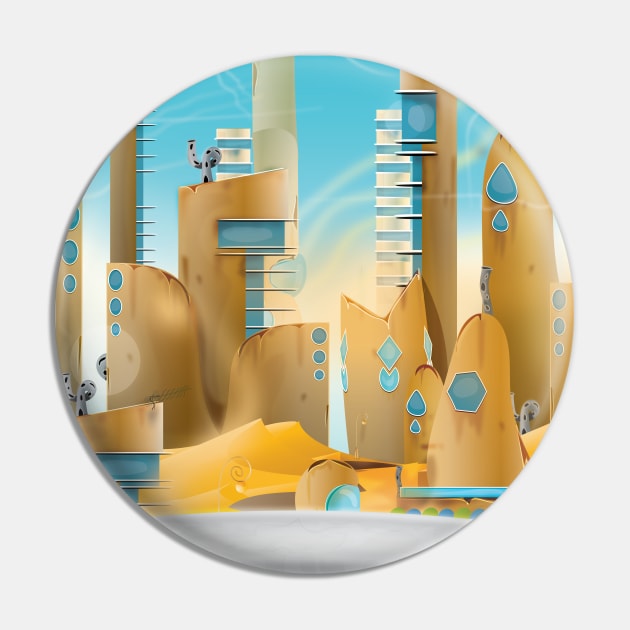 Science Fiction Desert City Pin by nickemporium1