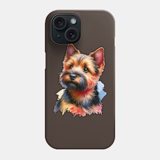 Norwich Terrier Watercolor - Beautiful Dog Phone Case