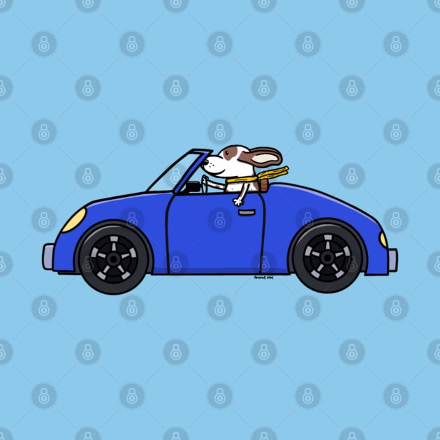 Doggie in roadster by Coconut Moe Illustrations