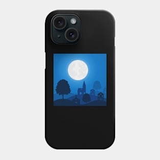 full moon in the village Phone Case