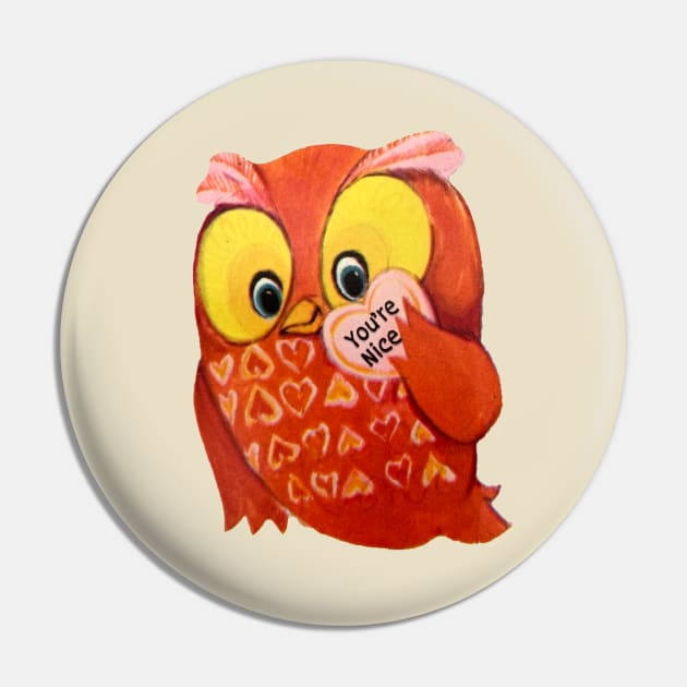 Valentine Owl - You're Nice Pin by Eugene and Jonnie Tee's