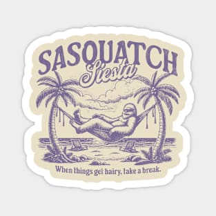 Sasquatch Siesta Bigfoot Beach Magnet