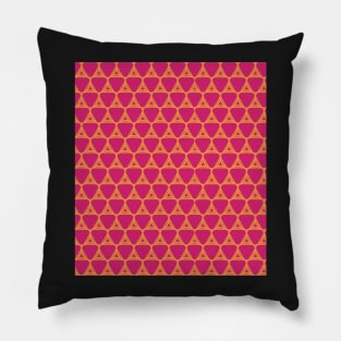 Seamless geometriccall pattern in pink and orange Pillow