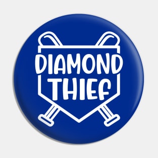 Diamond Thief Baseball Softball Funny Pin