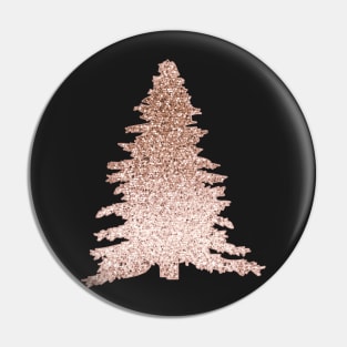 Sparkling rose gold Christmas tree Pin