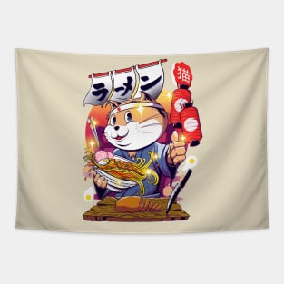 hello ramen cream colors Tapestry