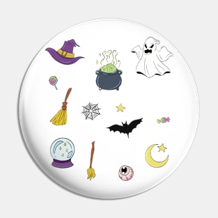 Halloween spooky stickers Pin