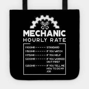 'Mechanic Hourly Rate' Cool Car Racing Gift Tote