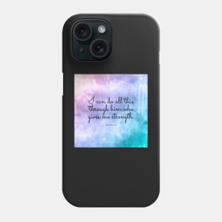 Philippians 4:13, Inspiring Scripture Phone Case