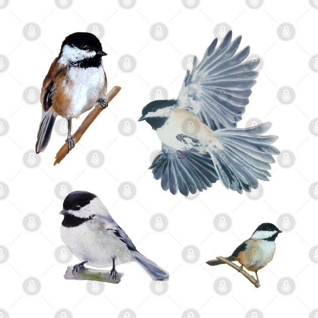 Painted Chickadee Set by EmilyBickell