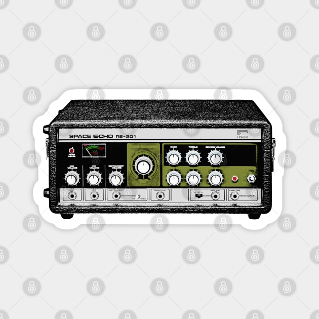 Space Echo RE-201 / Guitar FX Fan Art Design Magnet by DankFutura