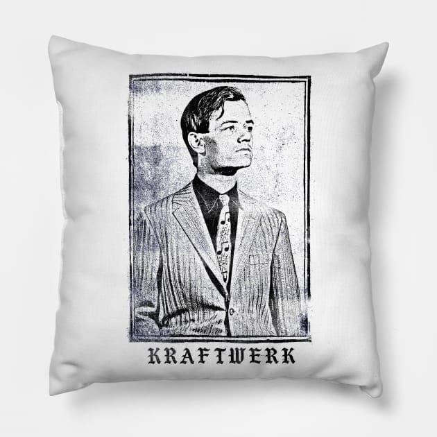 Kraftwerk //// Faded Vintage Style Fan Art Design Pillow by DankFutura