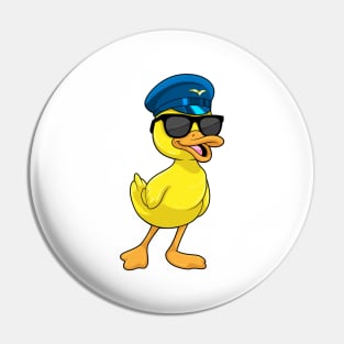 Duck as Pilot with Pilot hat Pin