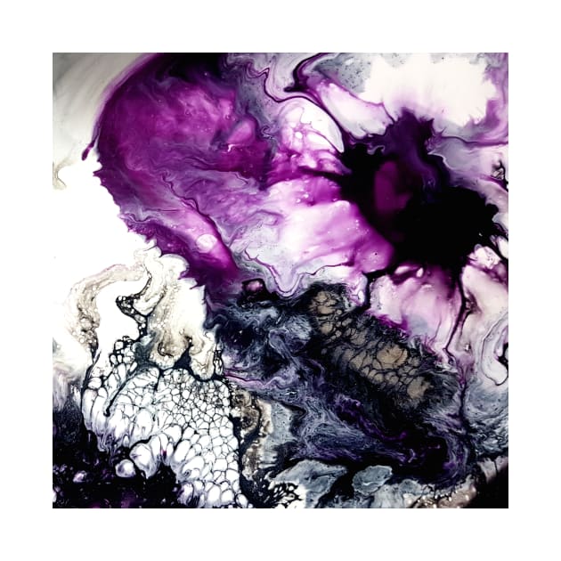 Purple Splash Acrylic Pour Painting by Designs_by_KC