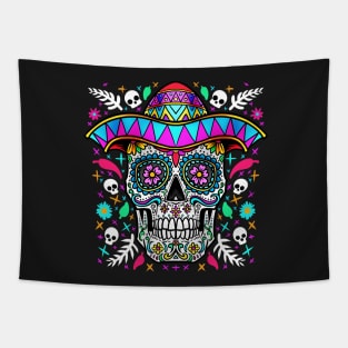 Flower Skull - Day Of The Dead Tapestry