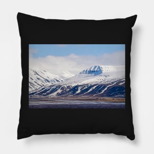 Snow Covered Mountains on Arctic Spitsbergen Pillow