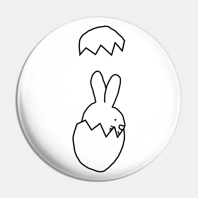 Cute Bunny popping out of Easter Egg Pin by ellenhenryart