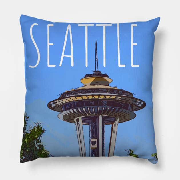 Seattle Space Needle Pillow by WelshDesigns