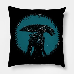 The monster from outerspace Pillow