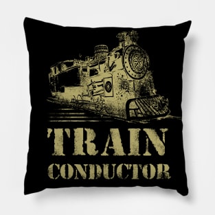 Train Conductor T-Shirt Funny Train Lover Halloween Costume Pillow