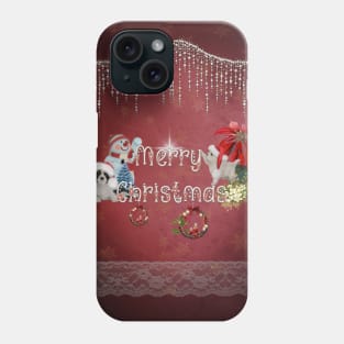 Merry christmas, cute christmas dos and, snowman Phone Case