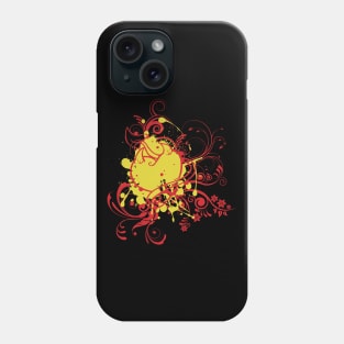 Heart Splatter With Swirling Plants Phone Case