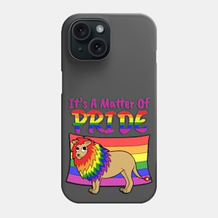 Gay Pride Lion- With Text Phone Case