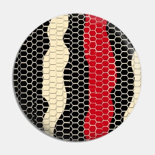 Red Cream & Black Snake Skin Pin