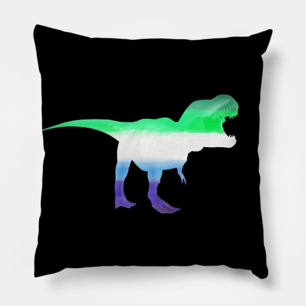 Subtle MLM T-rex - Gay (Men Loving Men) Love Dinosaur Pillow by CottonGarb