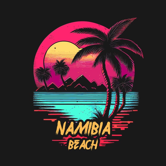 Retrowave Beach Namibia Beach by walaodesigns