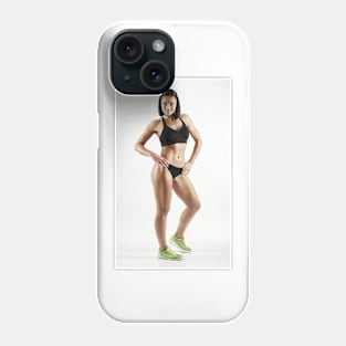 Young female fitness model on white Phone Case