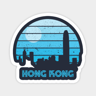 Retro Sunset Hong Kong Magnet