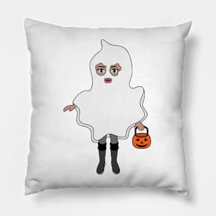 Ghost Halloween Trick or Treat Sticker 2 Pillow