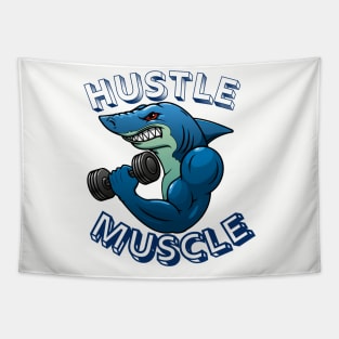 Hustle Muscle Shark Tapestry