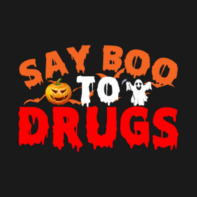 Discover Say Boo To Drugs Funny Halloween Red Ribbon Week Awareness T-Shirt