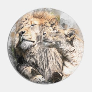 Lioness Lion Animal Wild Africa Jungle Safari Couple Wildlife Pin