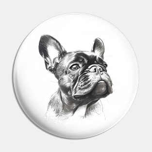 french bulldog pencil drawing [Black line], act 2 Pin