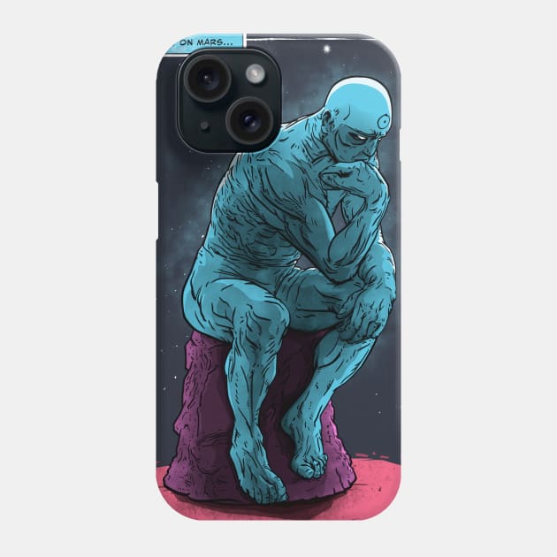 Blue Thinker Phone Case by teesgeex