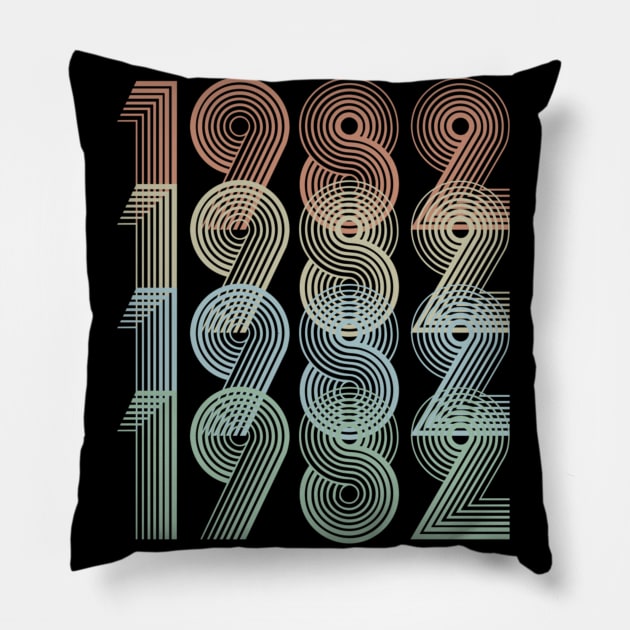 Vintage 1982 38th Birthday Gift Men Women Pillow by semprebummer7