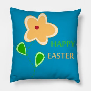 Happy Easter Flowers Pillow