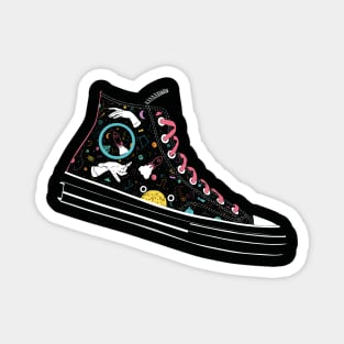 Space Converse Illustration black &amp; colour Magnet